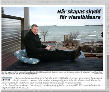 Ålandstidningen front page 2023-01-13